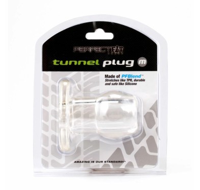 Korek analny tunel - Perfect Fit Tunnel Plug Medium Clear Przezroczysty Średni